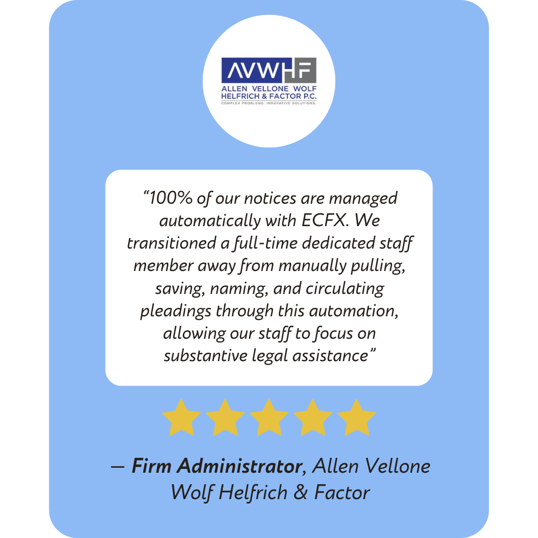 Testimonial Quote from a Firm Administrator at Allen Vellone Wolf Helfrich & Factor