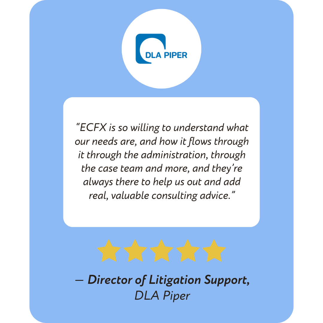Testimonial Quote from a Director of Litigation Support at DLA Piper
