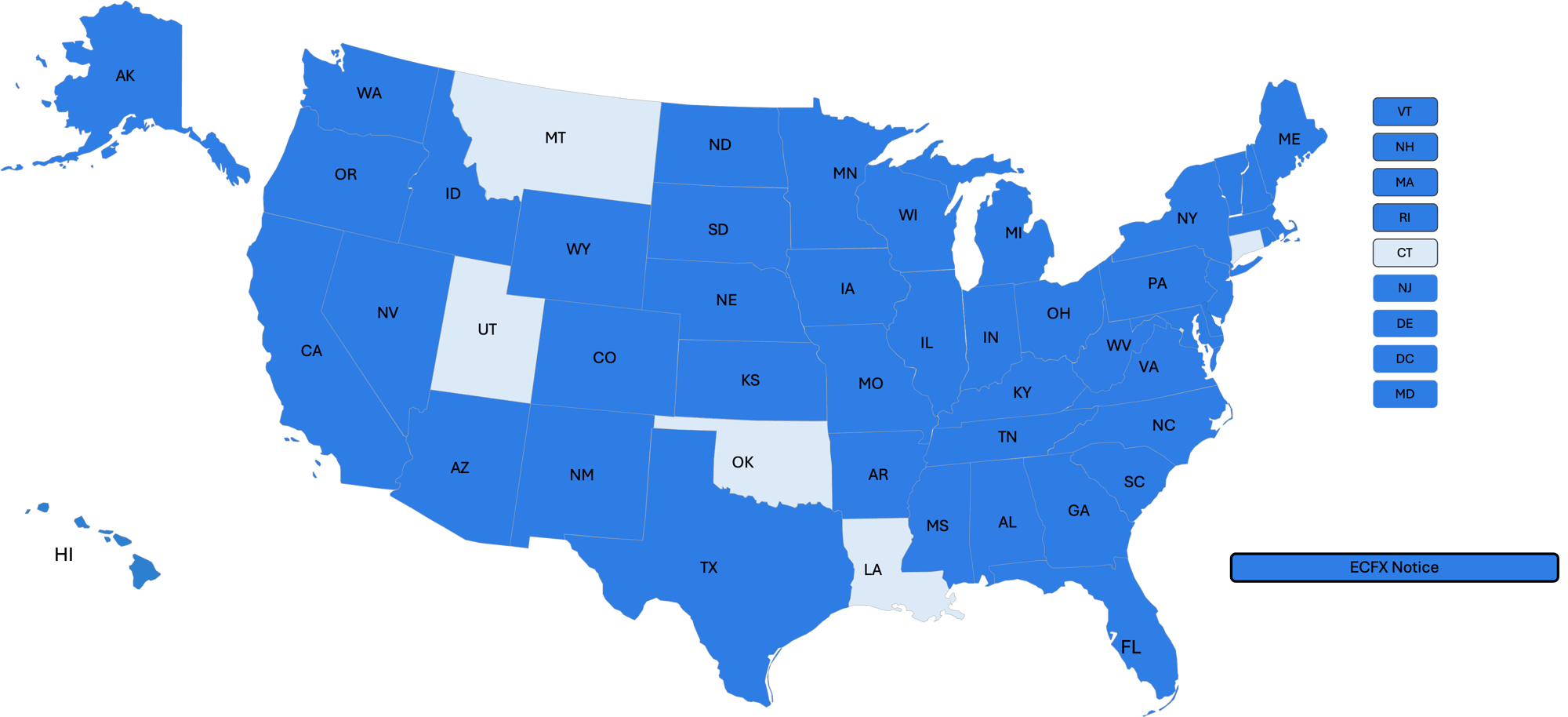 ECFX Notice State Court Coverage Map