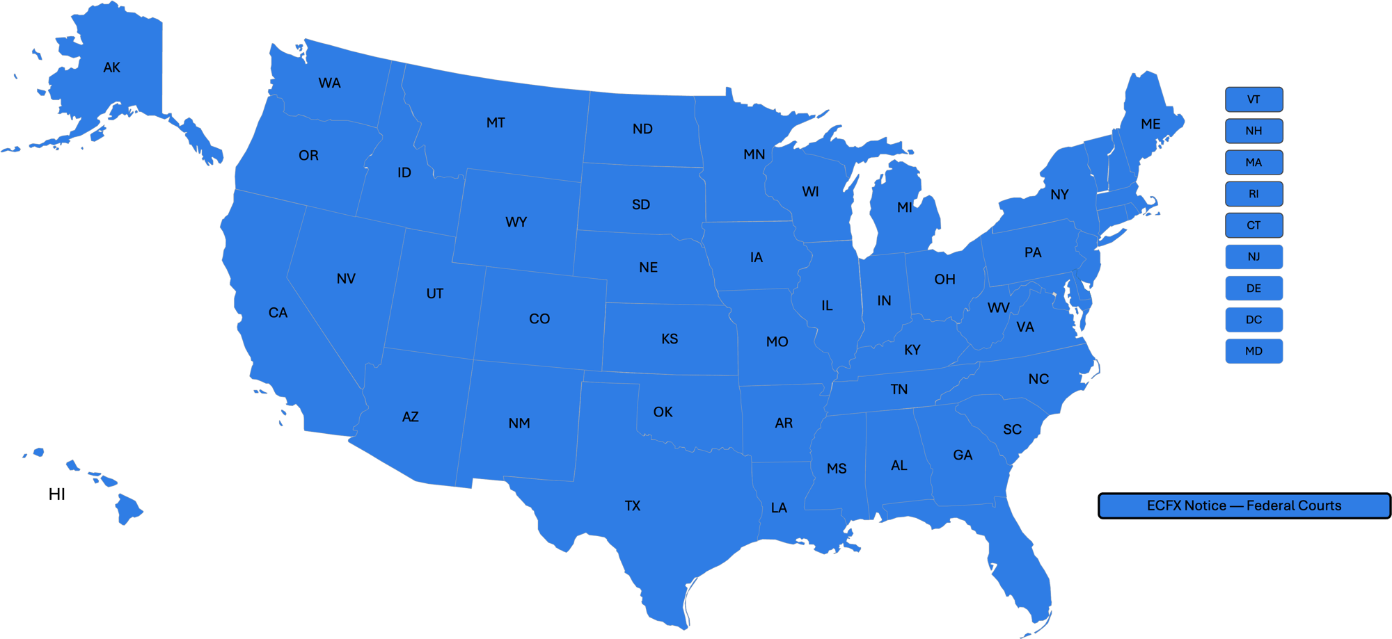 ECFX - Federal Court Coverage Map ECFX - Federal Court Coverage Map
