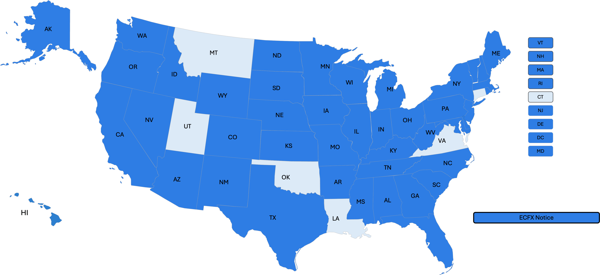 ECFX Notice State Court Coverage Map ECFX Notice State Court Coverage Map