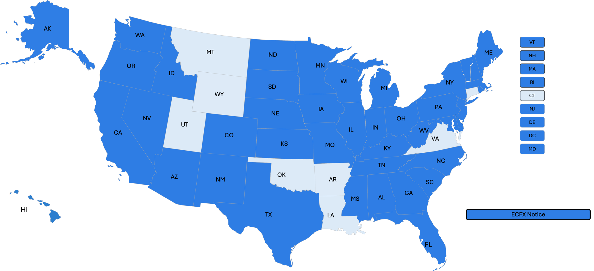 ECFX Notice State Court Coverage Map